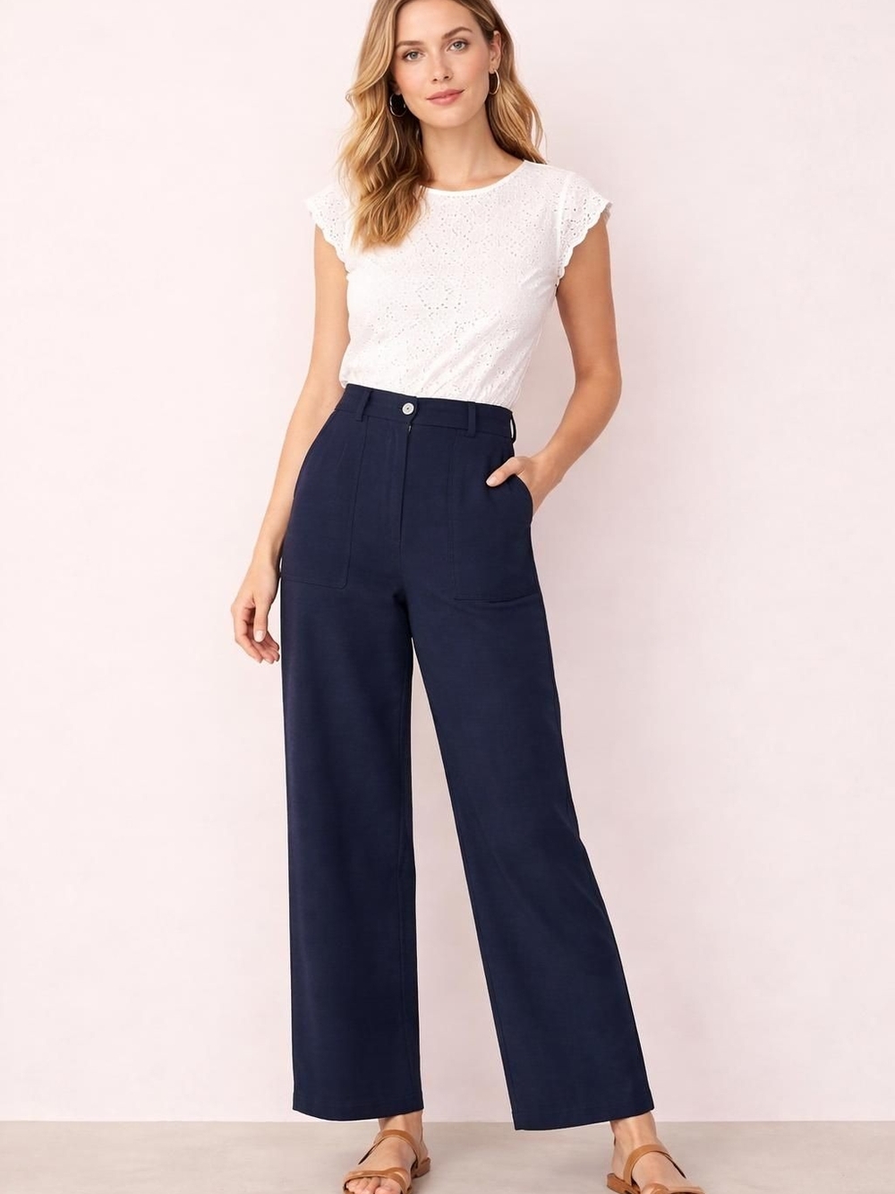 Wonderly Women's Navy High Waisted Pants Size Medium